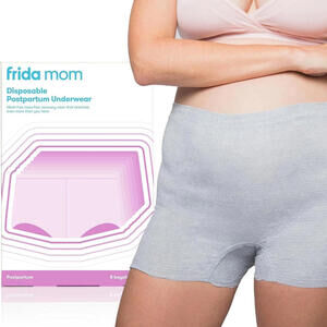 Open Box - Frida Mom Postpartum Underwear Disposable Boyshort Regular 8CT Grey